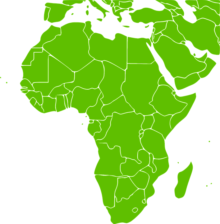 Africa Continent Green Map Countries States - Netherlands South Africa Clipart (708x720), Png Download