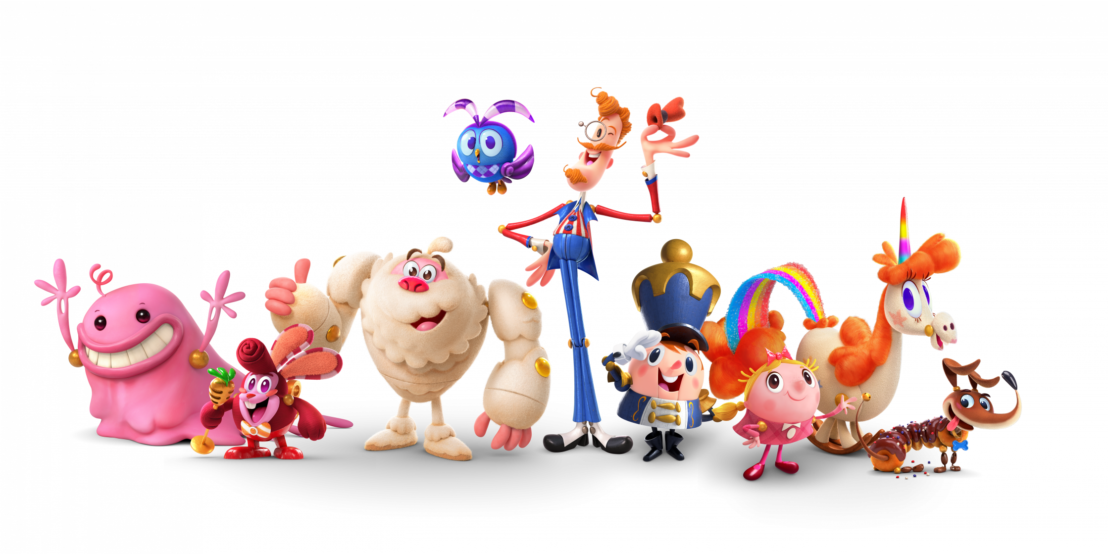 A Collaborative Effort - Candy Crush Friends Characters Clipart (2238x1119), Png Download