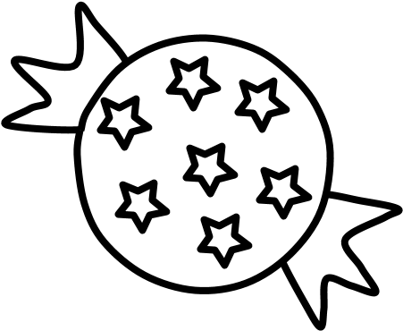 Hard Candy, Star Wrapper, Black And White, Png - Circle Clipart (816x1056), Png Download