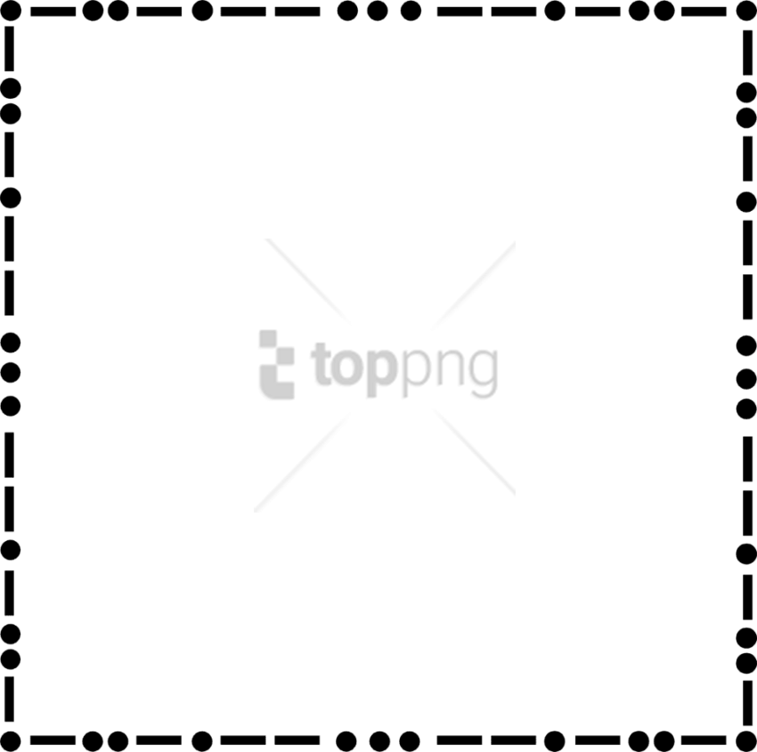 Free Png Line Borders Png Png Image With Transparent - Dashed Border Black And White Clipart (850x845), Png Download