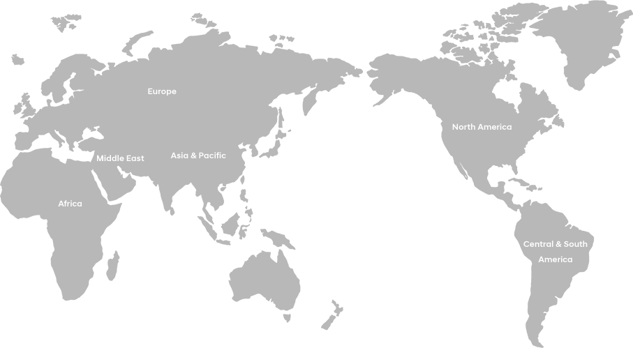 Csr Projects By Continent - World Map China In The Middle Clipart (907x499), Png Download