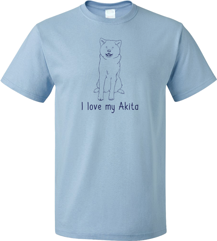 Standard Light Blue I Love My Akita - Pink Tshirts Clipart (804x1005), Png Download