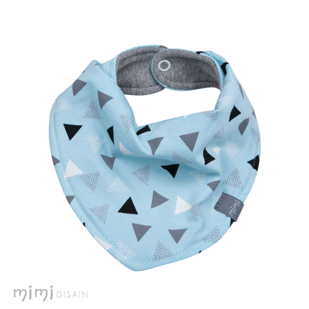 Mimi Baby Bib Blue Grey Triangle - Scarf Clipart (800x800), Png Download