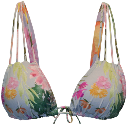 Mar Azul Orange Blossom & Grey Triangle Top - Brassiere Clipart (473x728), Png Download