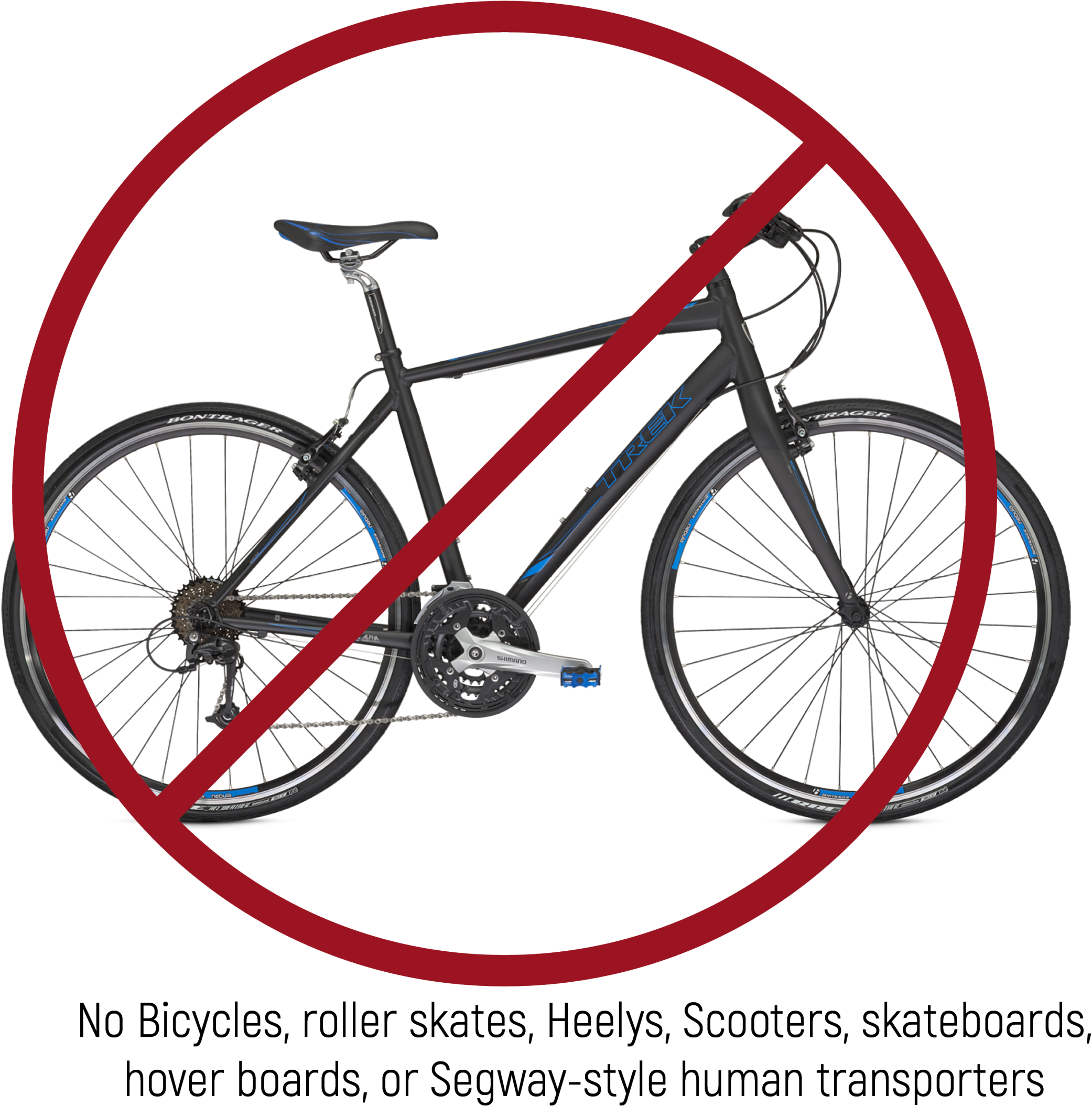 No Bicycles, Roller Skates, Heelys, Scooters, Skateboards, - Trek 7.3 Fx 2009 Blue Clipart (3000x2250), Png Download