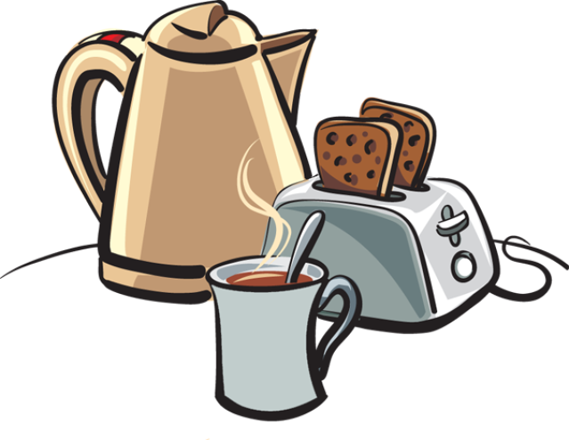Coffee Clipart Food - Breakfast Toast Clip Art - Png Download (639x494), Png Download