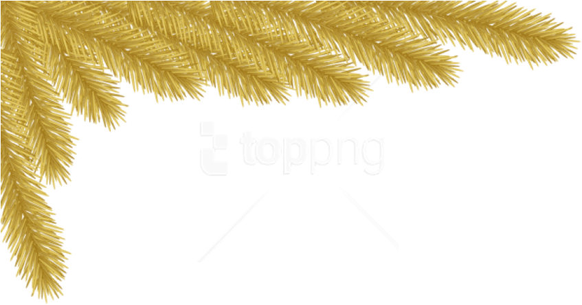 Free Png Christmas Gold Pine Corner Png - Clip Art Corners Free Christmas Transparent Png (850x455), Png Download