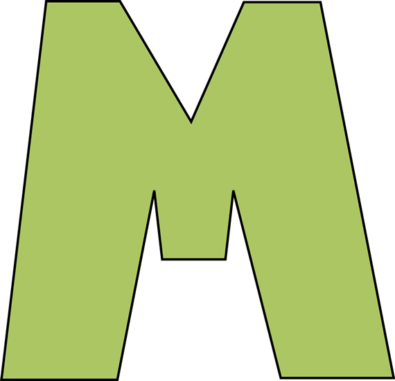 Green Letter M Clip Art - Png Download (570x550), Png Download