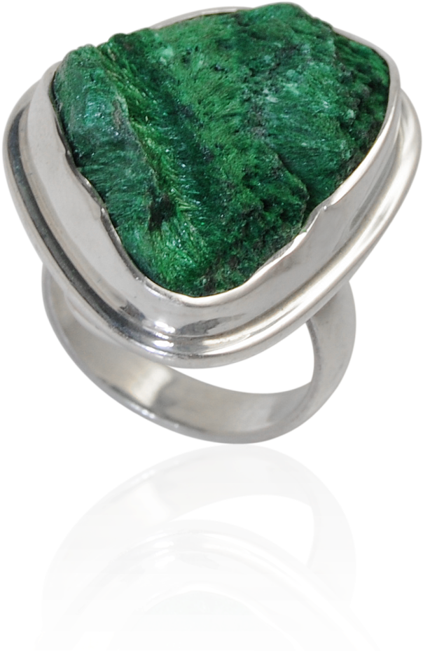 Lovely Rough Malachite Silver Ring - Titanium Ring Clipart (1220x1220), Png Download