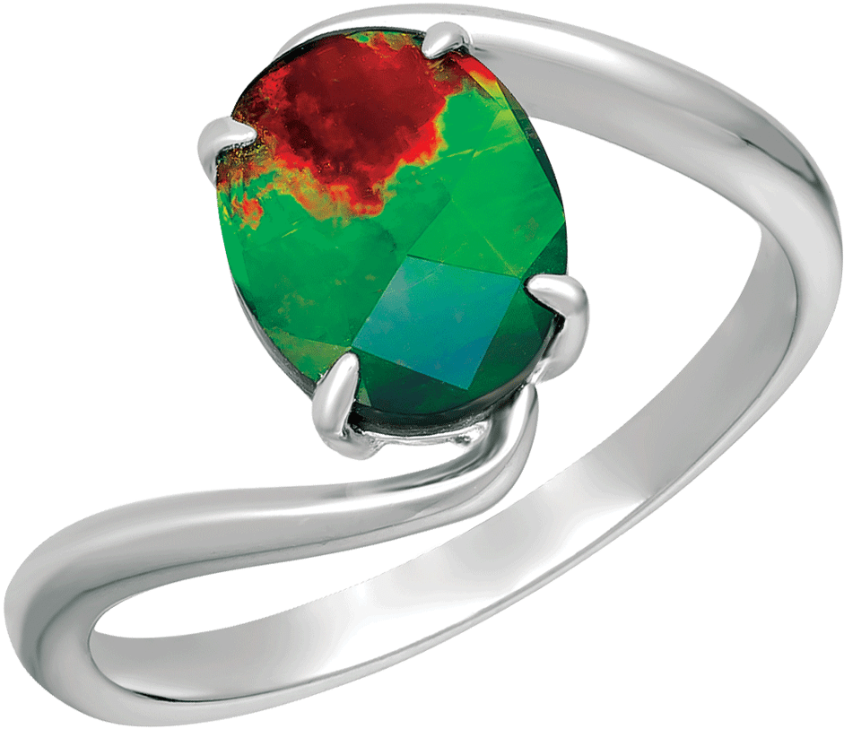 Luna Sterling Silver Ring By Korite Ammolite - Pre-engagement Ring Clipart (1280x1280), Png Download