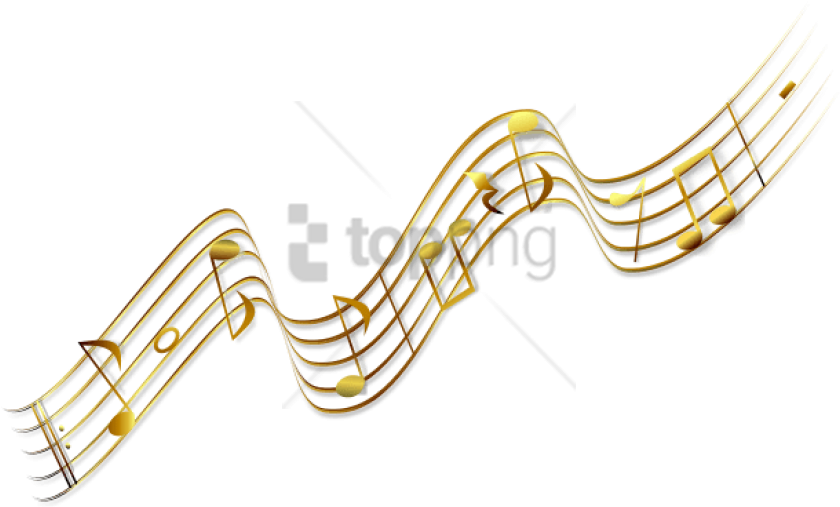 Free Png Gold Music Notes Png Png Image With Transparent - Music Notes Silhouette Png Clipart (850x510), Png Download
