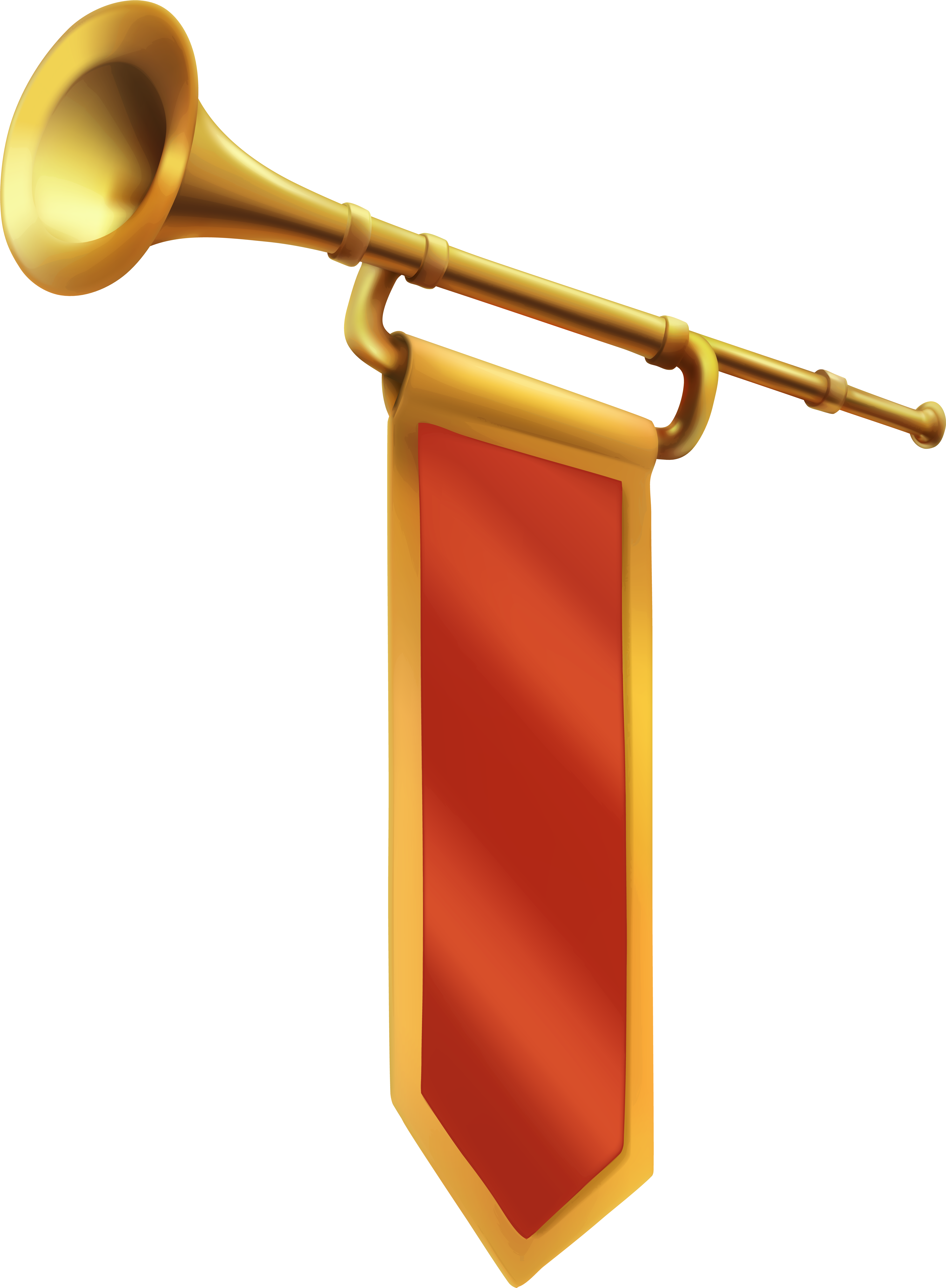 Gold Fanfare Png Clip Art Image - Trumpet Transparent Png (5875x8000), Png Download