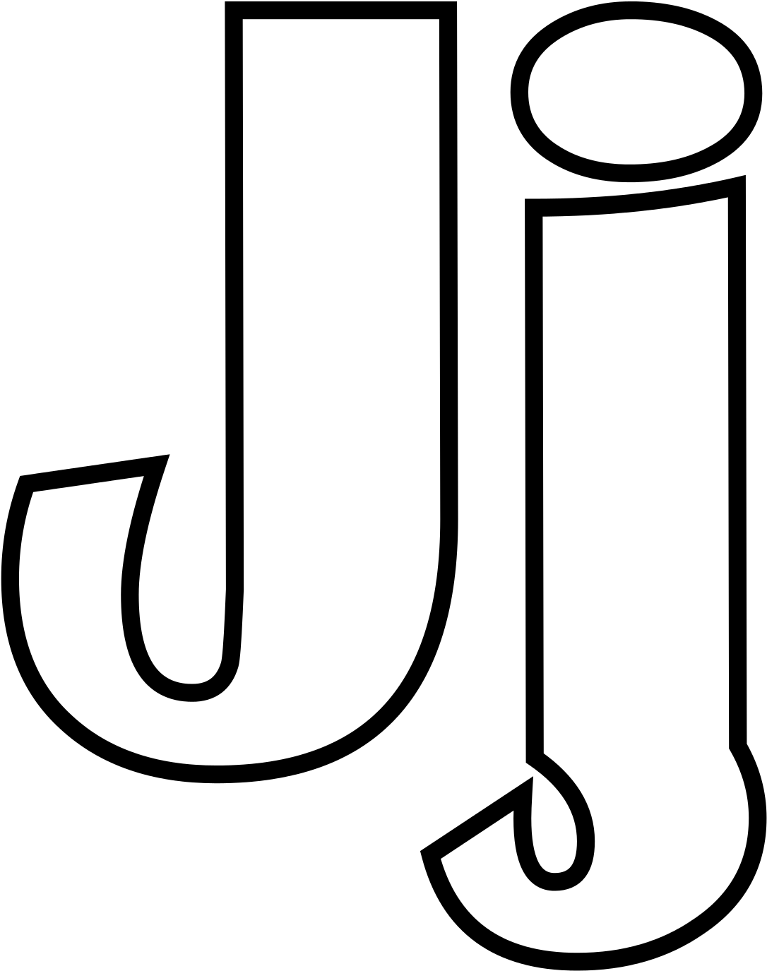 Capital Letter J Coloring Page With File Classic Alphabet - Letter J Clipart Black And White - Png Download (2000x1545), Png Download