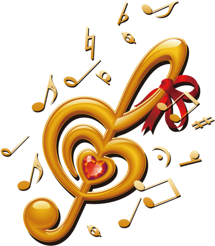 #mq #gold #music #notes #note #bow - Music Clipart (1024x1024), Png Download