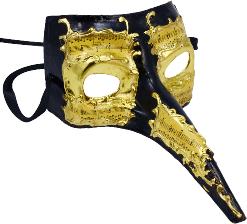 #mask #carnival #vintage #creepy #plague #opera #masquerade - Venetian Long Nose Mask Clipart (983x983), Png Download