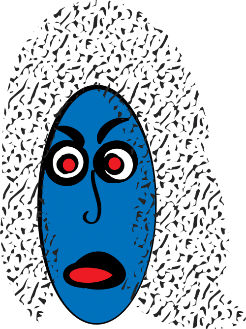 藍 色 臉 Clipart (500x668), Png Download