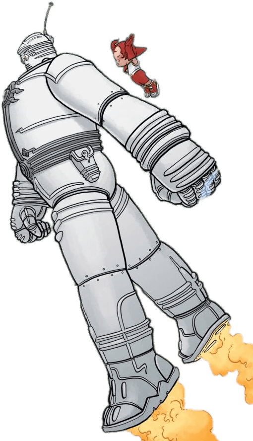 Big Guy And Rusty The Boy Robot In The Air - Big Guy And Rusty The Boy Robot Clipart (541x935), Png Download