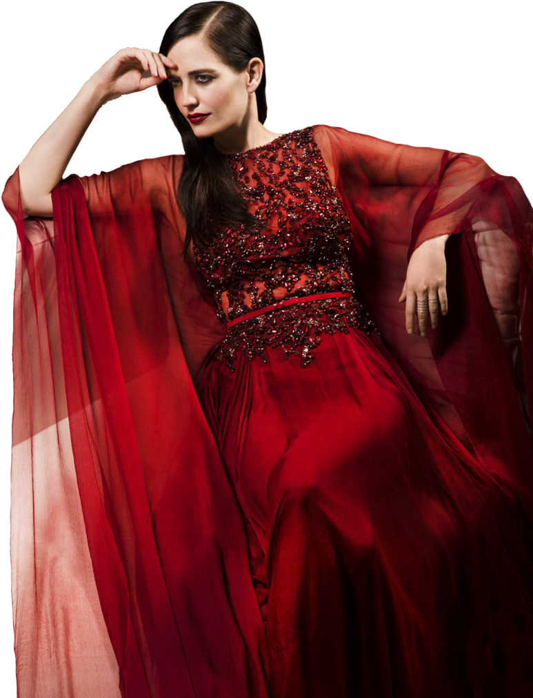 Eva Green Png - Eva Green Vestido Rojo Clipart (773x1011), Png Download