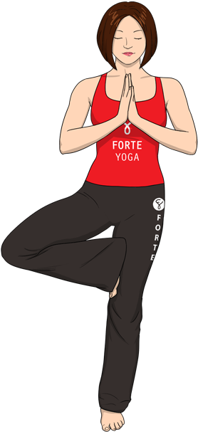 Tree Yoga Pose - Forte Yoga Tree Pose Clipart (900x675), Png Download