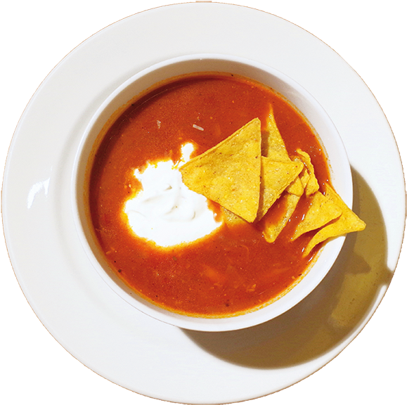 Chicken Soup „aztek“ Style With Tortilla Chips - Curry Clipart (800x600), Png Download