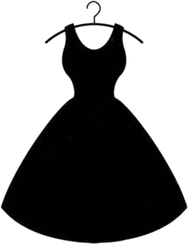 Vestido Sticker - Black Cartoon Dress Clipart (793x937), Png Download