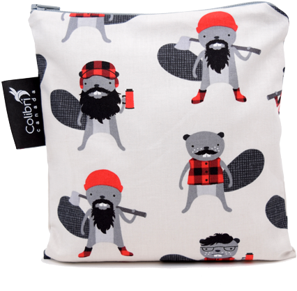 Colibri Reusable Cloth Sandwich Bag Beavers - Textile Clipart (600x600), Png Download