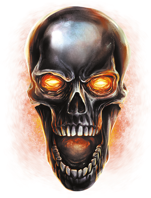 Metal Skull On Fire Clipart (675x675), Png Download
