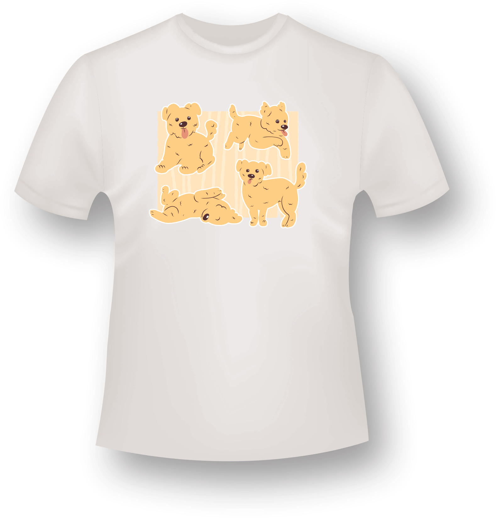 Puppy Poses T-shirt - Black T Shirt Side View Clipart (1800x1842), Png Download