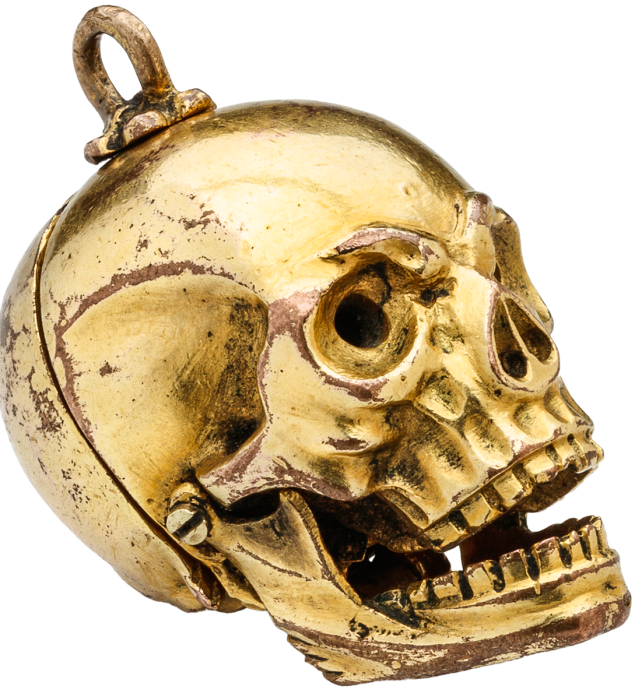 Memento Mori Skull Pendant - Locket Clipart (635x690), Png Download