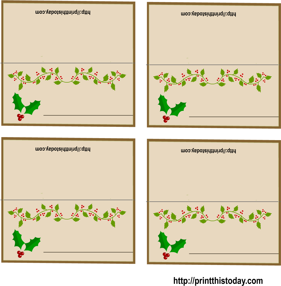Free Printable Christmas Place Cards - Printable Christmas Card Names Clipart (1275x1575), Png Download