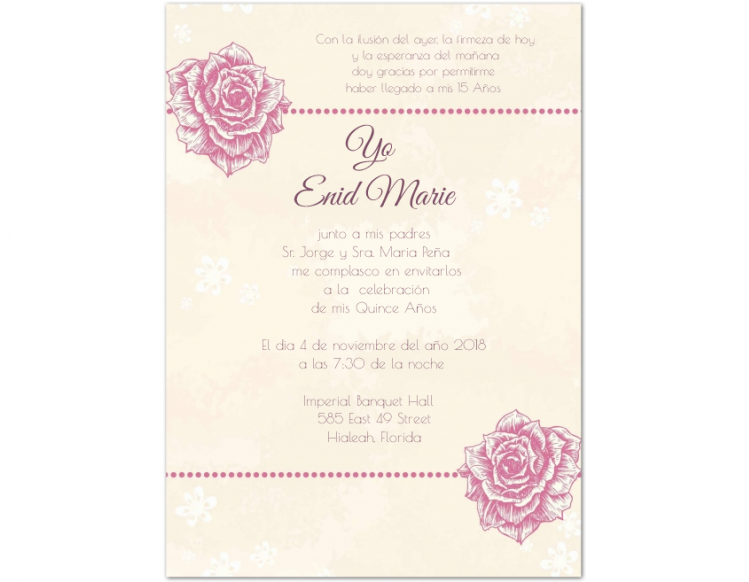 Quince Invitation With Flower - Garden Roses Clipart (750x750), Png Download