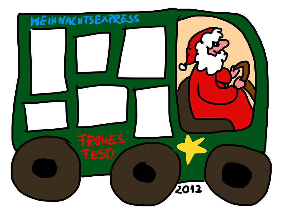 Christmas Express Template Frame Photo Collage - Christmas Collage Template Png Clipart (960x720), Png Download