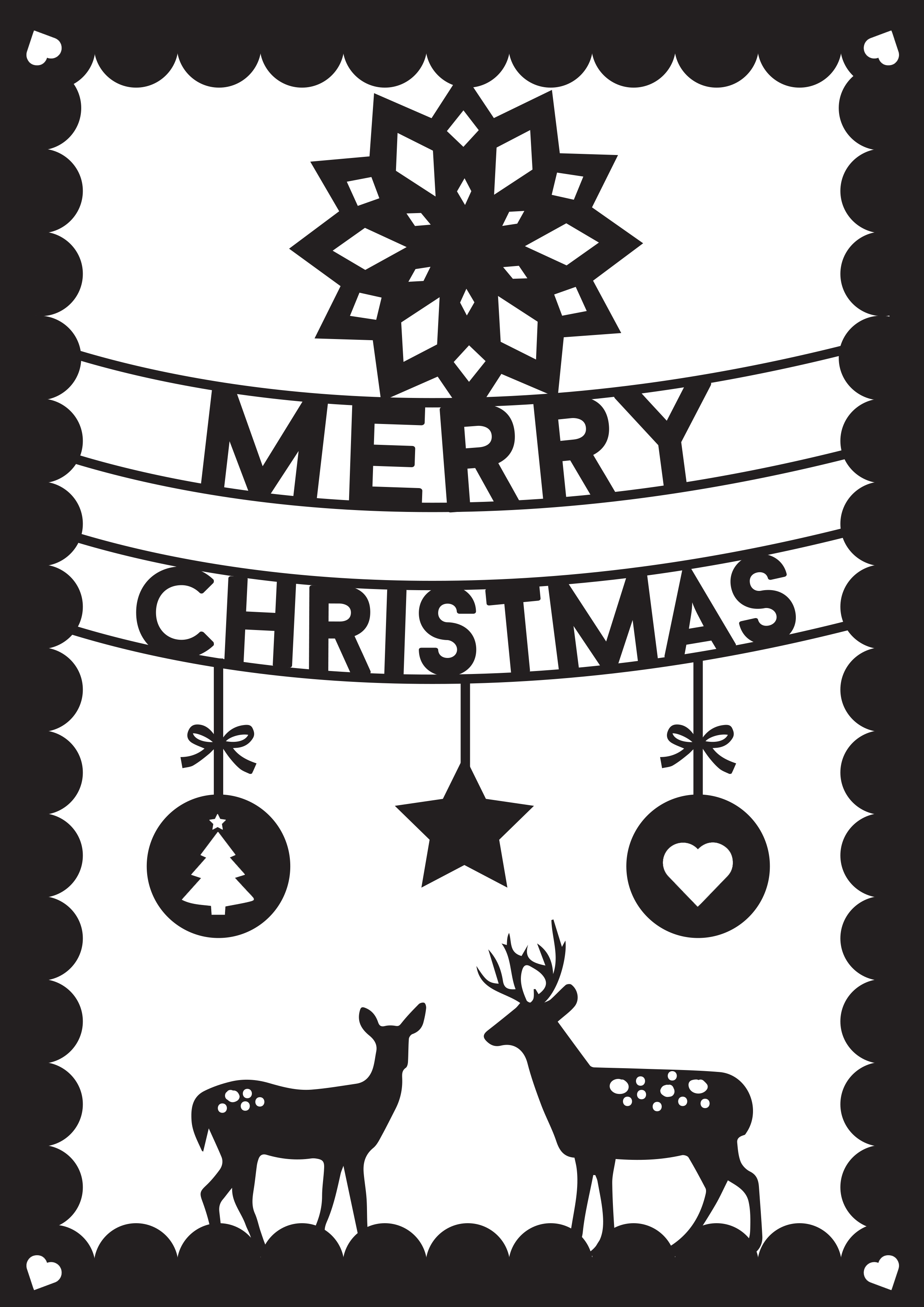 Download Your Free Template Here - Free Christmas Paper Cut Templates Clipart (2480x3508), Png Download
