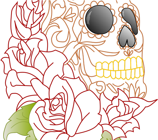 Free On Dumielauxepices Net - Skull Rose Art Transparent Clipart (640x480), Png Download