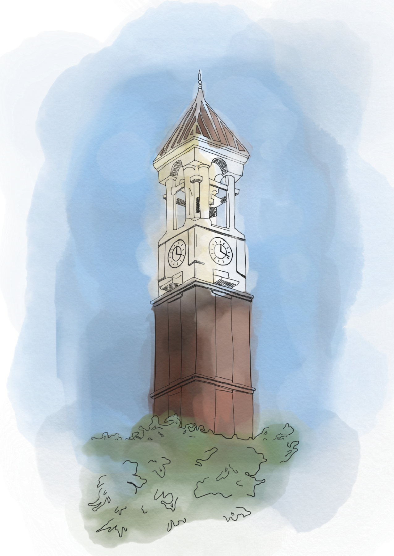 Колокольня рисунок простой
