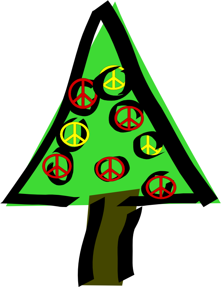 Xmas Christmas Tree 1 6 Peace Symbol Sign 999px 93 - Christmas Tree Clip Art - Png Download (999x1299), Png Download