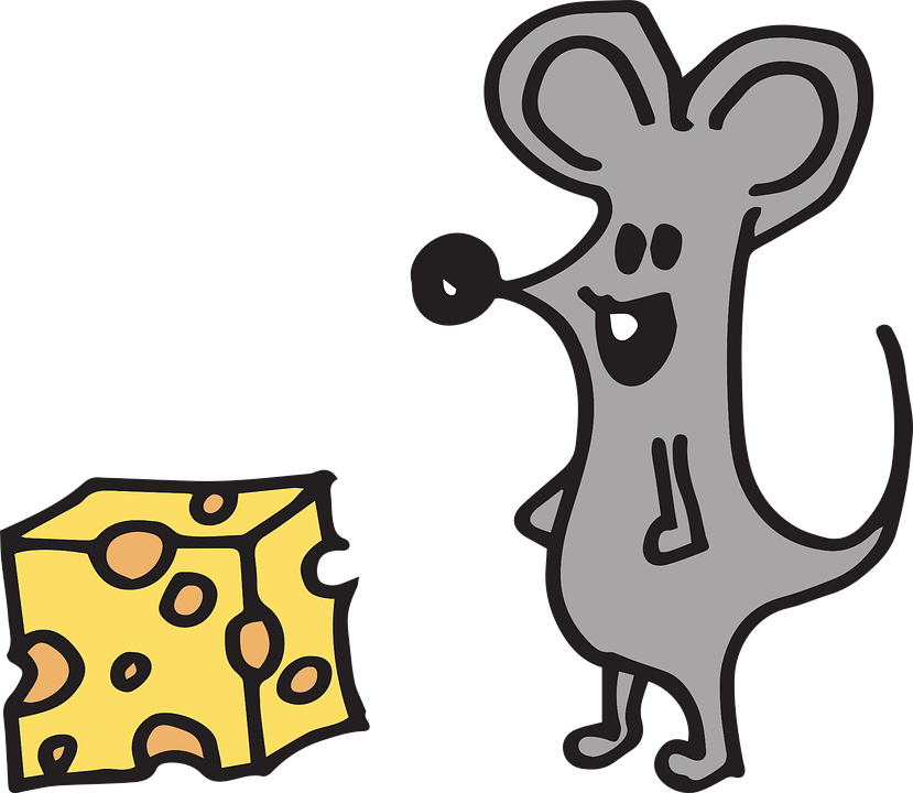 Mouse Cheerful Cheese Funny Cute Fun Symbolic Clipart (829x720), Png Download