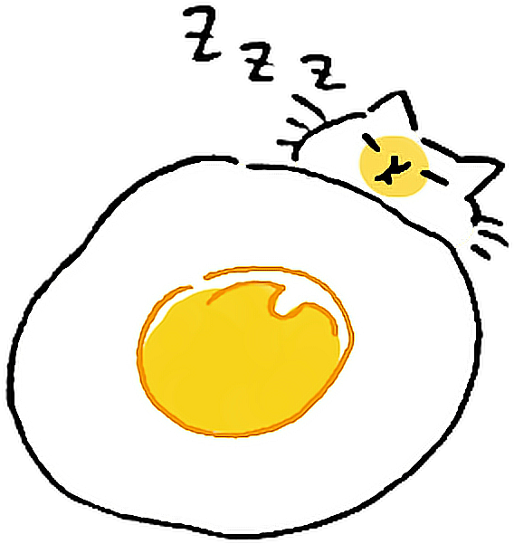 #cat #kitty #neko #cute #kawaii #white #egg #sleeping - Cartoon Clipart (740x640), Png Download