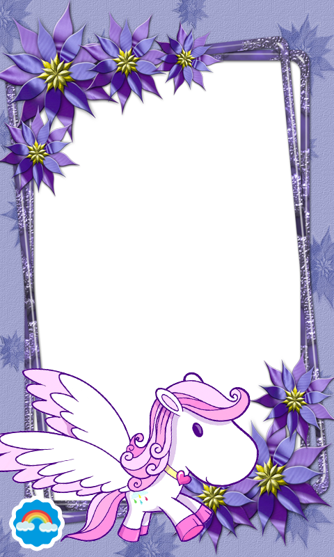 Purple Flower Picture Frame Png Clipart (480x800), Png Download