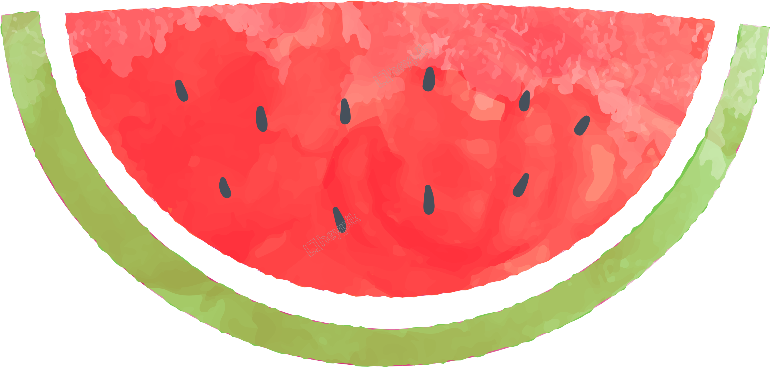 Hand Drawn Cartoon - Watercolor Summer Free Png Clipart (3525x3240), Png Download