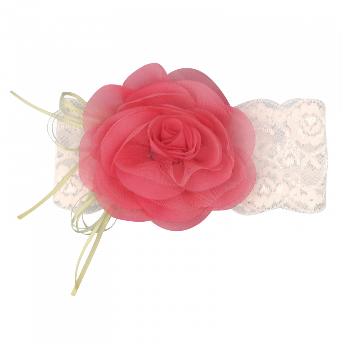 Cream Headband In Lace With Flower - Garden Roses Clipart (1100x1100), Png Download