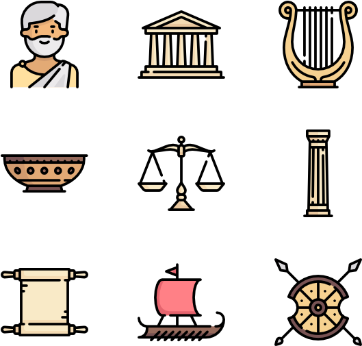 Ancient Greece - Roman Icons Clipart (600x564), Png Download