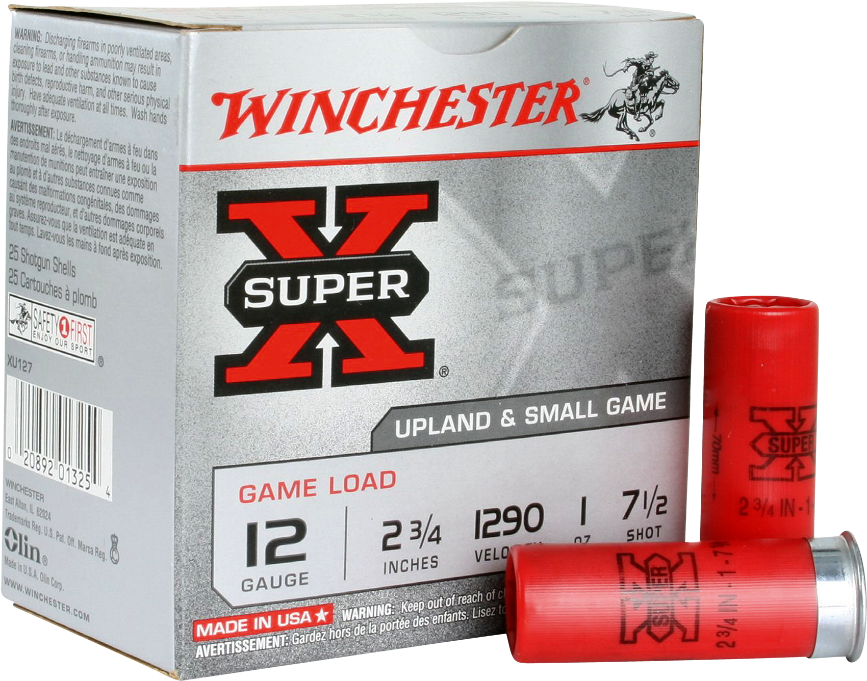Winchester Ammo Xu127 Super-x Game & Field 12 Gauge Clipart (1800x1432), Png Download