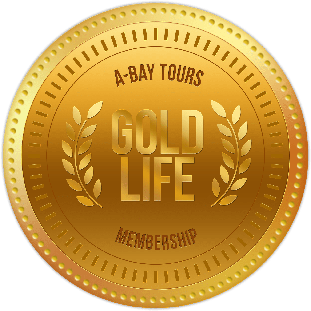 A-baytours Gold Life Membership Ticket - Coin Clipart (2400x2400), Png Download