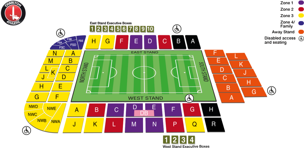 Full - Charlton Athletic Seating Plan Clipart (1200x572), Png Download