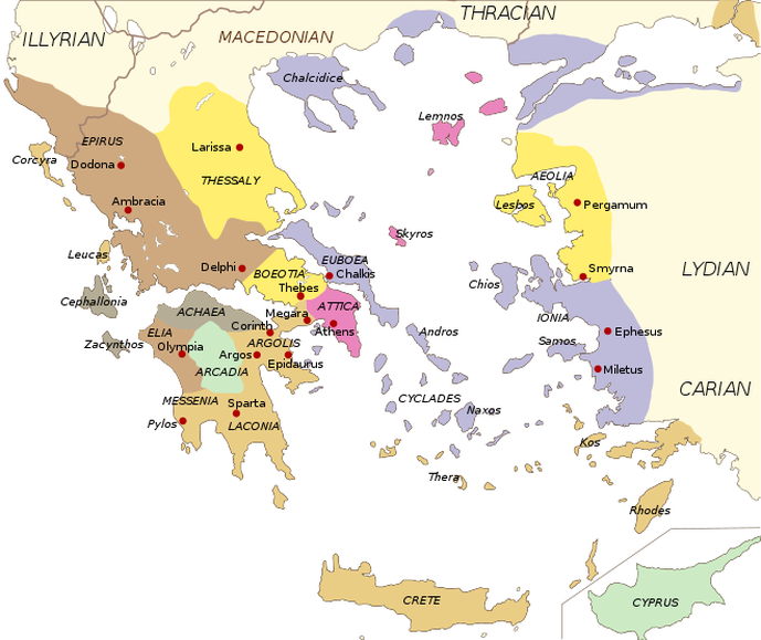 This Is A Map Of Ancient Greece - Black And White Greece Map Clipart (689x579), Png Download
