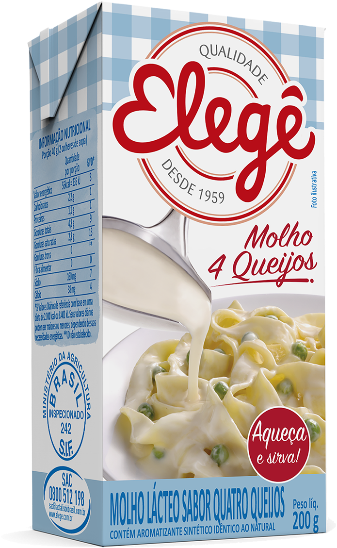 Molho Quatro Queijos Elege Clipart (1000x1175), Png Download