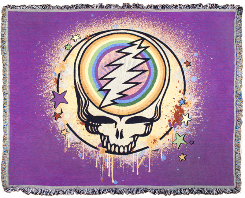 Grateful Dead Violet Rainbow Splatter Stealie Woven - Grateful Dead Artwork Van Clipart (800x800), Png Download
