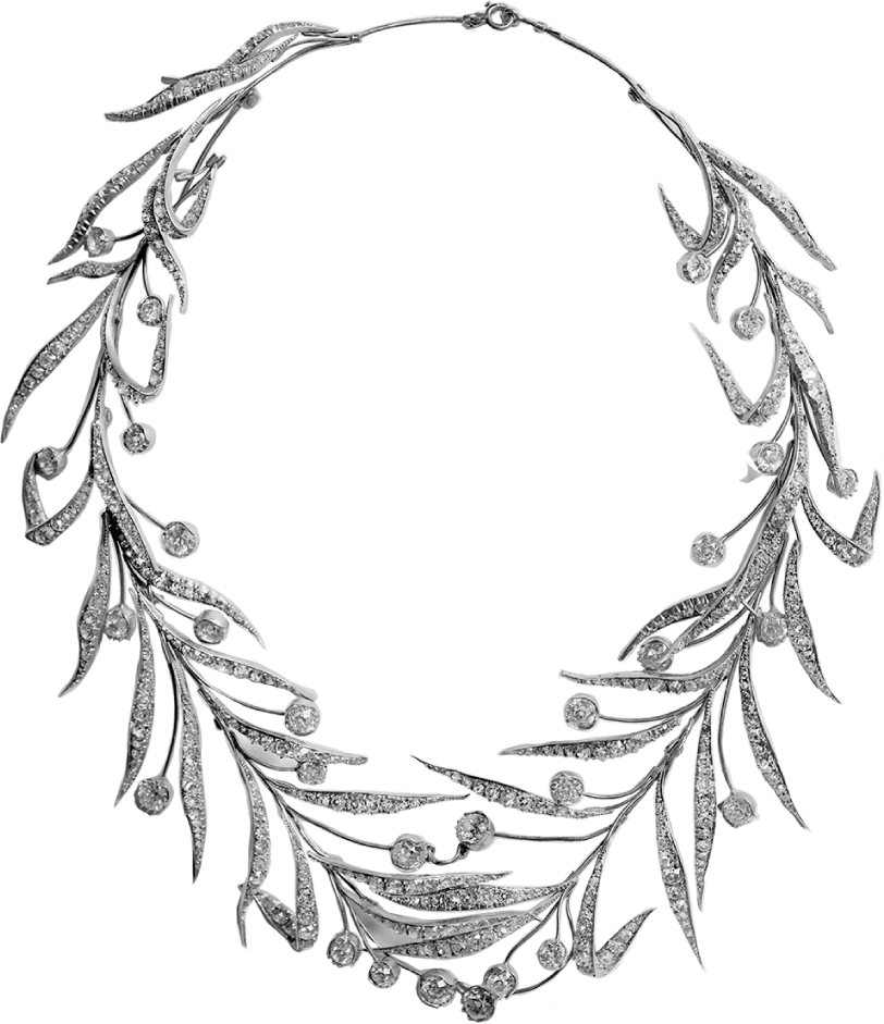 Laurel Necklace, Joseph Chaumet, Circa - Drawing Clipart (812x941), Png Download