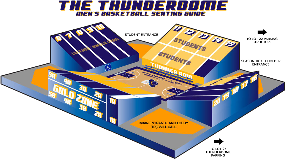 Men's Basketball Seating Guide - Ucsb Thunderdome Seating Chart Clipart (1236x576), Png Download